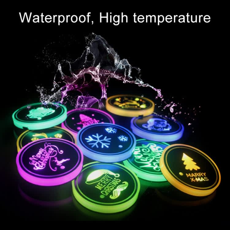 Car AcrylicColorful USB Charger Water Cup Groove LED Atmosphere Light(Christmas)