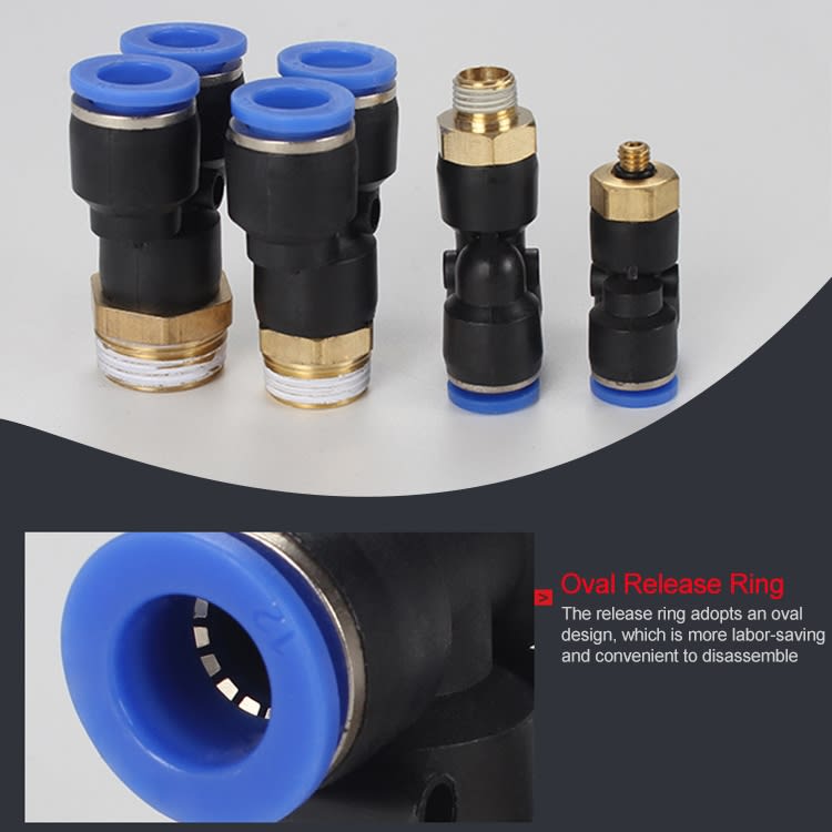 PX6-02 LAIZE 2pcs Plastic Y-type Tee Male Thread Pneumatic Quick Connector