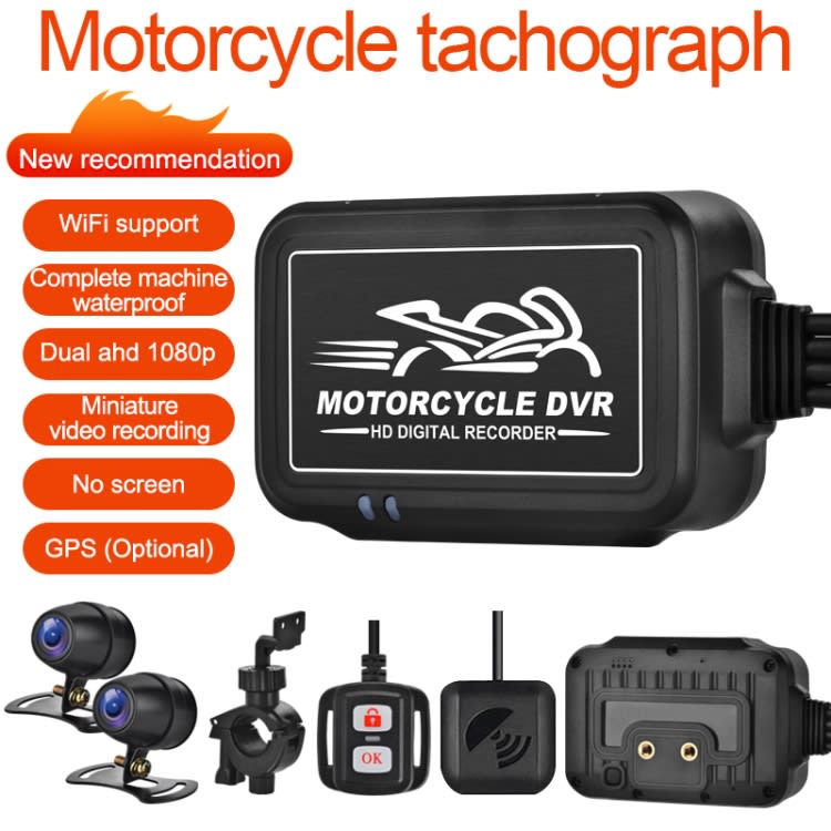 SE3 Dual AHD 1080P Waterproof HD Motorcycle DVR Without Screen, Support TF Card / Cycling Video / P