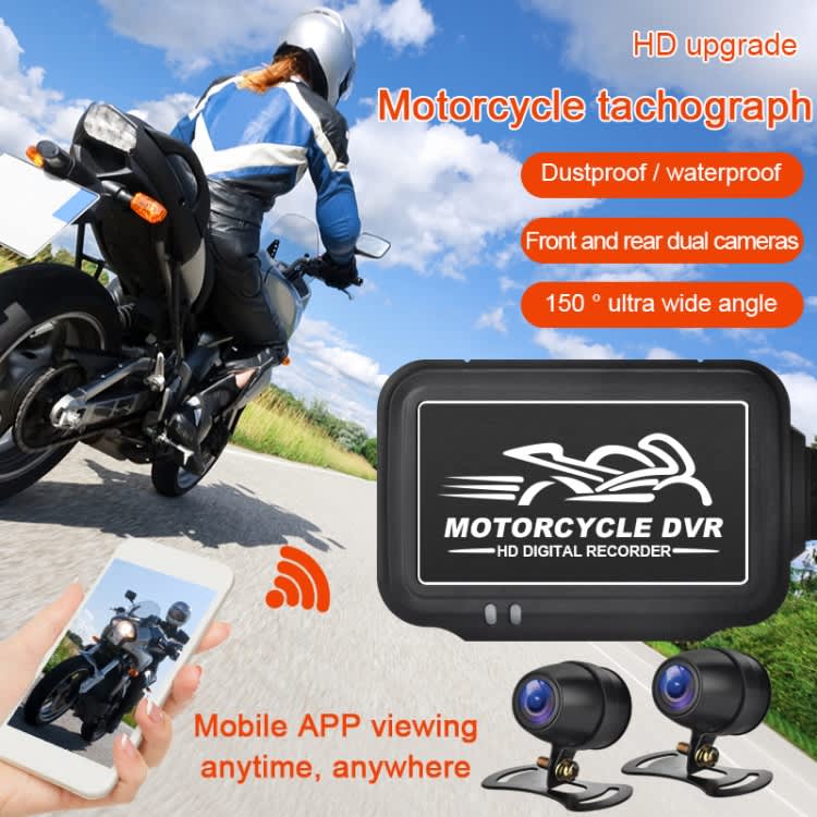 SE3 Dual AHD 1080P Waterproof HD Motorcycle DVR Without Screen, Support TF Card / Cycling Video / P