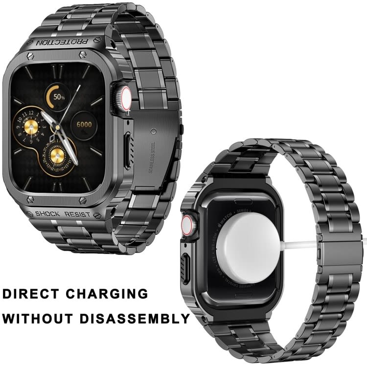Metal Integrated Watch Protective Case For Apple Watch Series SE 2&6&SE&5&4 44mm(Grey)