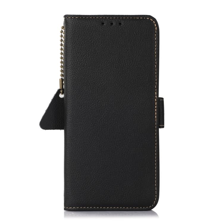 For Xiaomi POCO F6 Pro Side-Magnetic TJ Genuine Leather RFID Phone Case(Black)