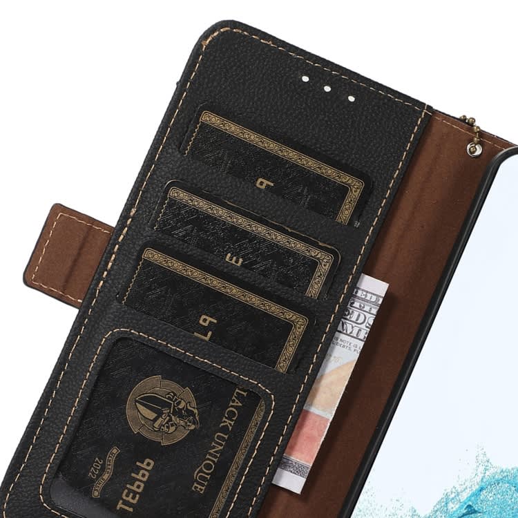 For Xiaomi POCO F6 Pro Side-Magnetic TJ Genuine Leather RFID Phone Case(Black)