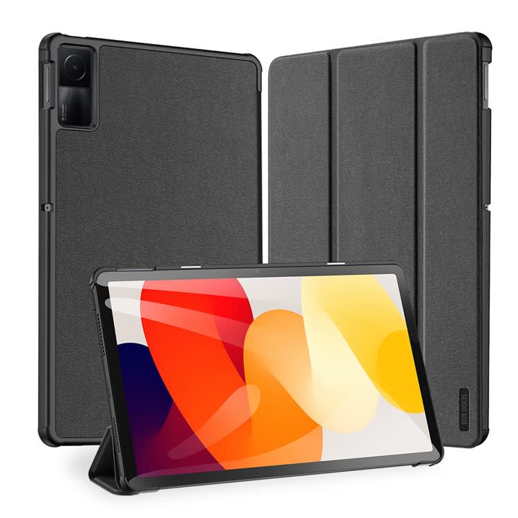 For Xiaomi Redmi Pad SE DUX DUCIS Domo Series Magnetic Flip Leather Tablet Case(Black)