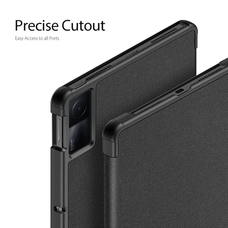 For Xiaomi Redmi Pad SE DUX DUCIS Domo Series Magnetic Flip Leather Tablet Case(Black)