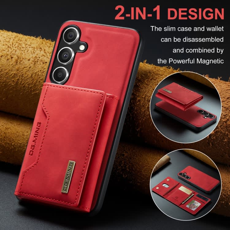 For Samsung Galaxy S24+ 5G DG.MING M2 Series 3-Fold Multi Card Bag + Magnetic Phone Case(Red)