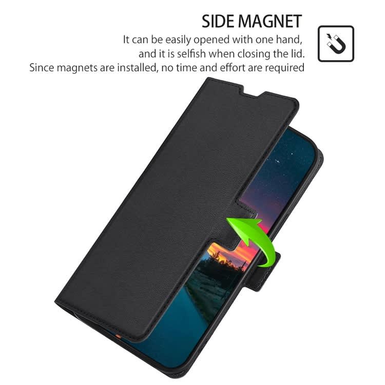 For Xiaomi Redmi Note 13 4G Ultra-thin Voltage Side Buckle Horizontal Flip Leather Phone Case(Black