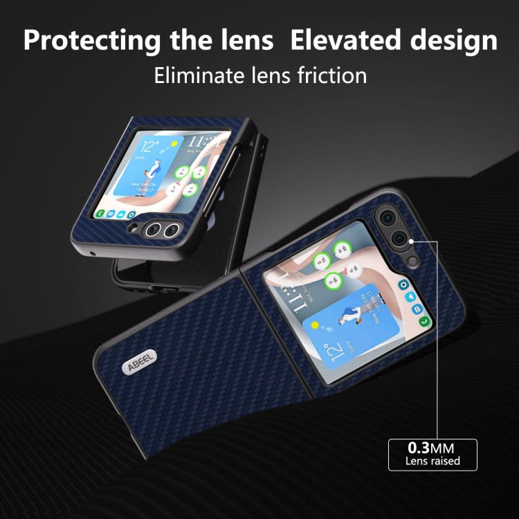 For Samsung Galaxy Z Flip6 ABEEL Carbon Fiber Texture Protective Phone Case(Dark Blue)