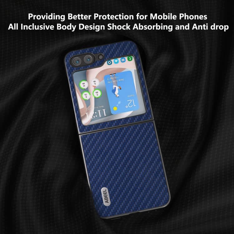 For Samsung Galaxy Z Flip6 ABEEL Carbon Fiber Texture Protective Phone Case(Dark Blue)