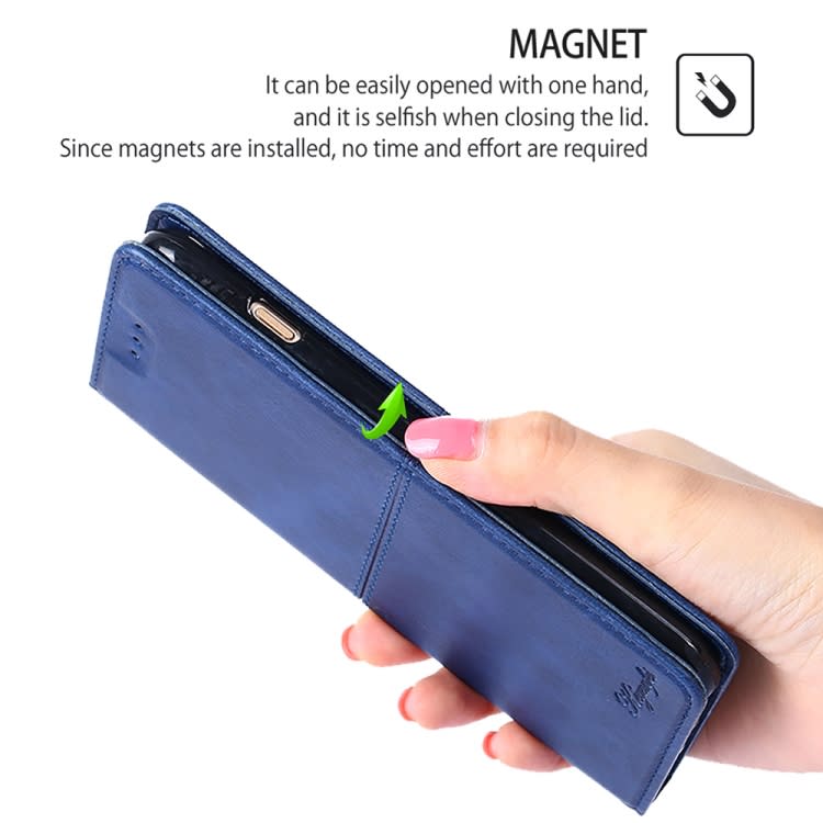For Xiaomi Redmi Note 13R Pro 5G Cow Texture Magnetic Leather Phone Case(Blue)