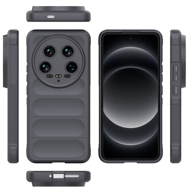 For Xiaomi 14 Ultra Magic Shield TPU + Flannel Phone Case(Dark Grey)
