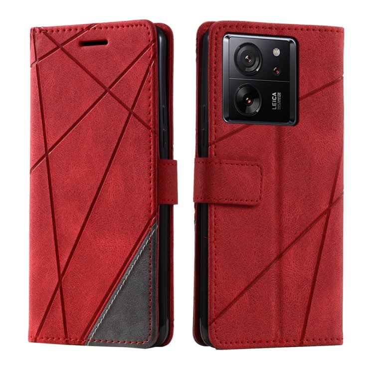 For Xiaomi 13T / Redmi K60 Ultra Skin Feel Splicing Leather Phone Case(Red)