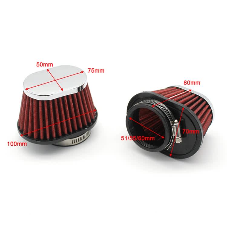 51mm XH-UN073 Mushroom Head Style Car Modified Air Filter Motorcycle Exhaust Filter(Red)