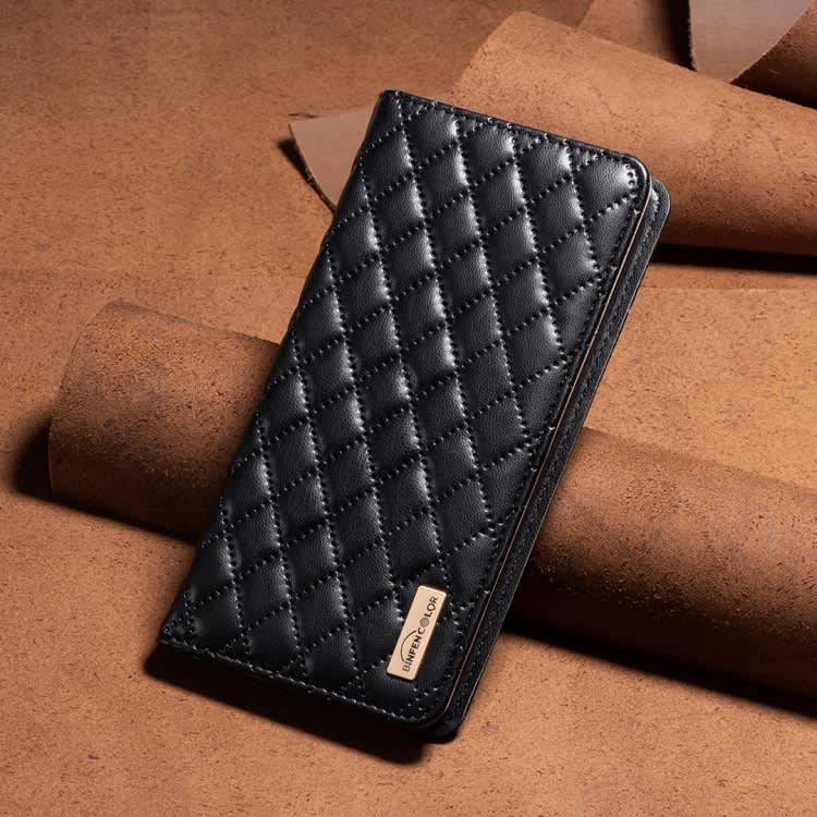 For Xiaomi Redmi Note 13 Diamond Lattice Magnetic Leather Flip Phone Case(Black)
