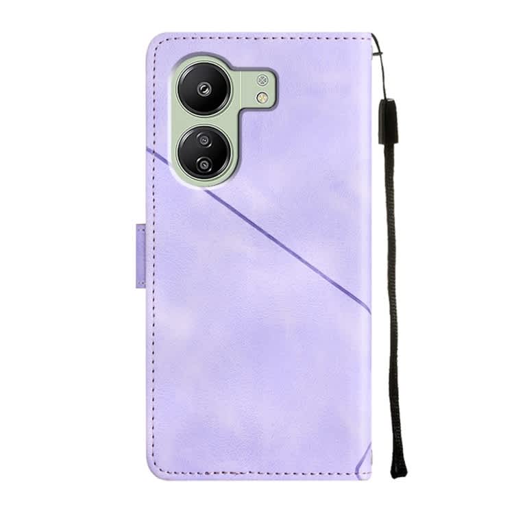 For Xiaomi Redmi 13C Skin Feel Embossed Leather Phone Case(Light Purple)