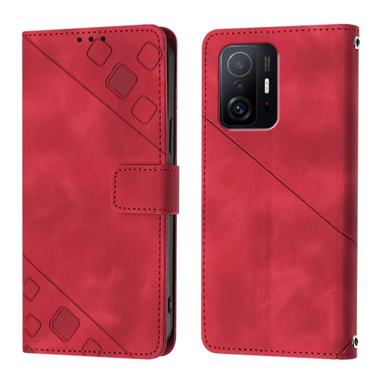 For Xiaomi Mi 10T 5G / Mi 10T Pro 5G Skin Feel Embossed Leather Phone Case(Red)