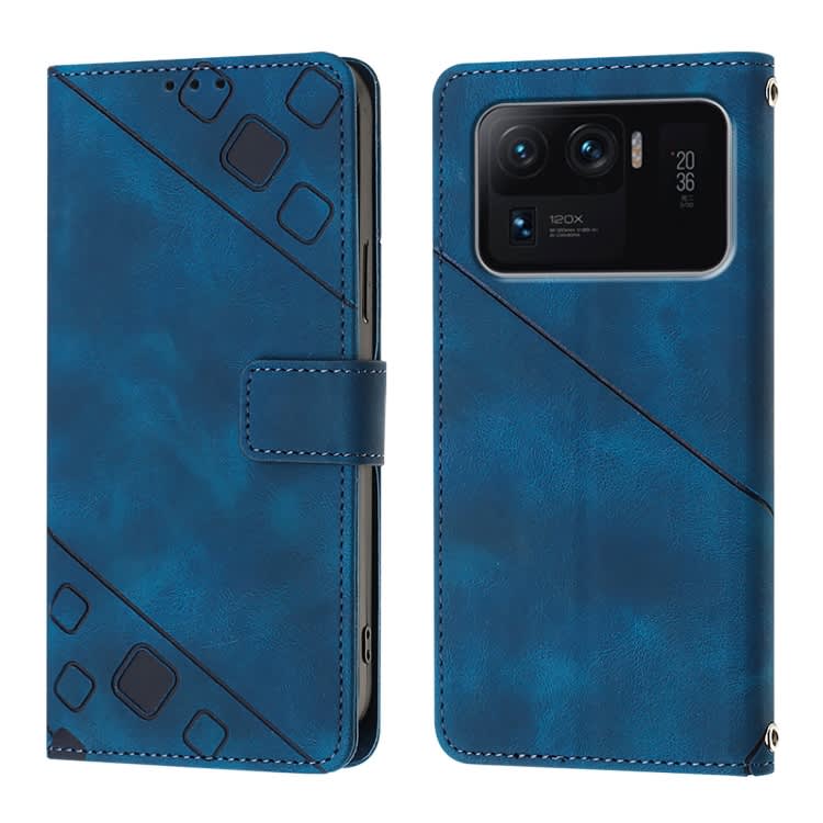 For Xiaomi Mi 11 Ultra Skin Feel Embossed Leather Phone Case(Blue)