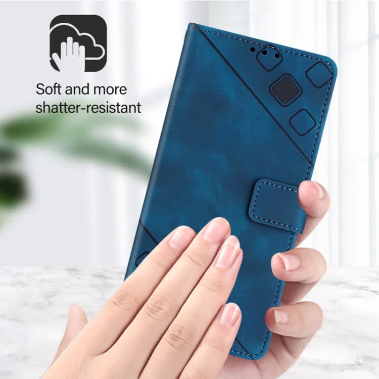 For Xiaomi Mi CC9 / Mi 9 Lite Skin Feel Embossed Leather Phone Case(Blue)