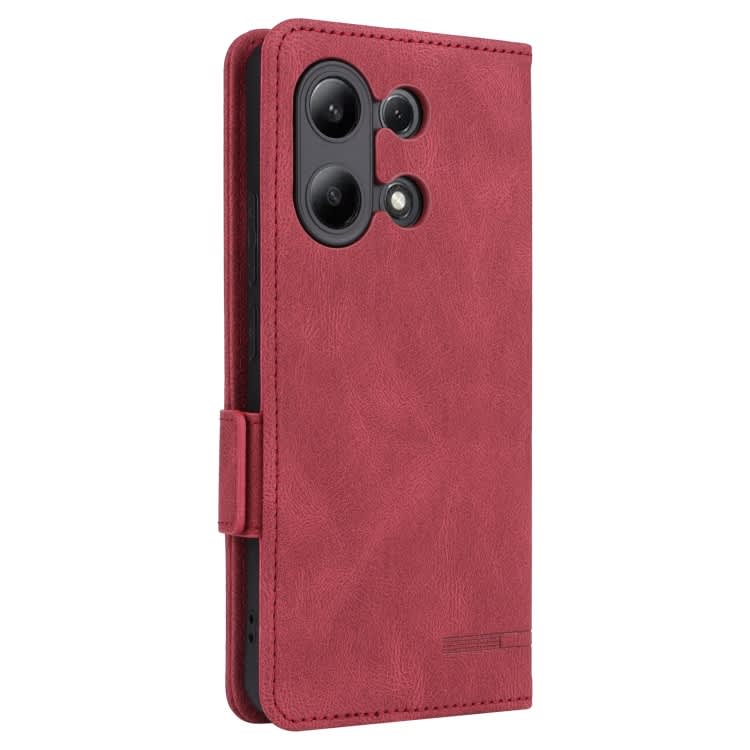 For Xiaomi Redmi Note 13 4G Magnetic Clasp Leather Phone Case(Red)