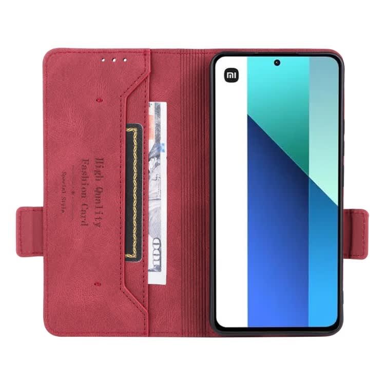 For Xiaomi Redmi Note 13 4G Magnetic Clasp Leather Phone Case(Red)