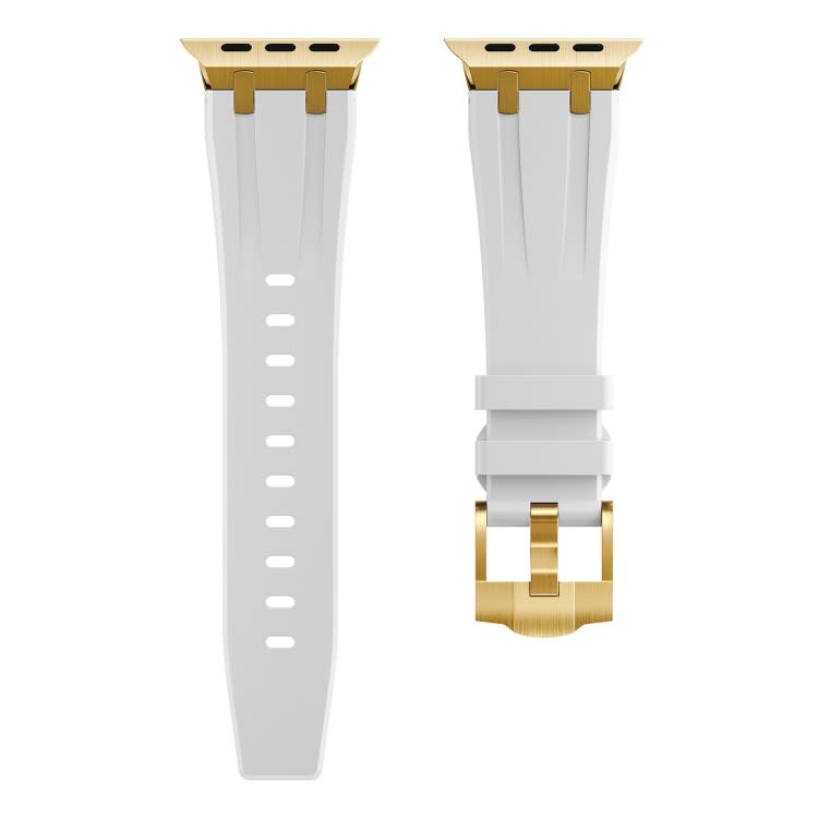 AP Silicone Watch Band For Apple Watch SE 2023 40mm(Gold White)