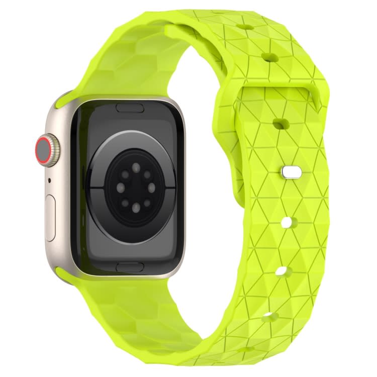 Football Texture Silicone Watch Band For Apple Watch Ultra 2 49mm(Limes Green)