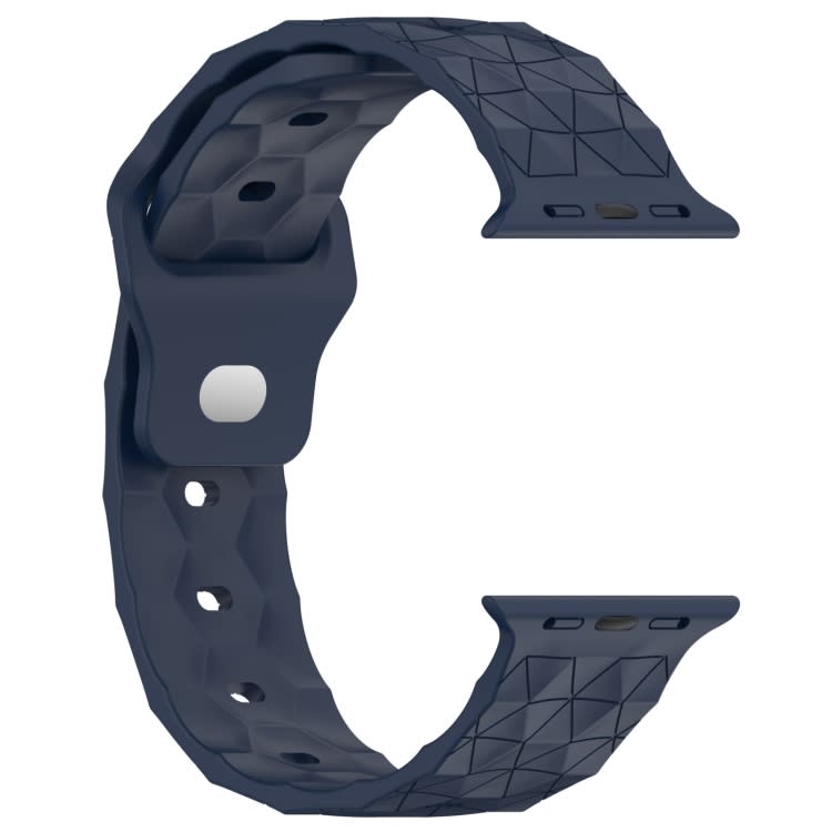 Football Texture Silicone Watch Band For Apple Watch 9 41mm(Midnight Blue)