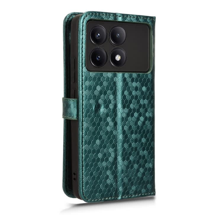 For Xiaomi Poco X6 Pro / Redmi K70E 5G Honeycomb Dot Texture Leather Phone Case(Green)