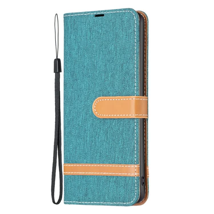 For Xiaomi Redmi Note 13 4G Global Color Block Denim Texture Leather Phone Case(Green)