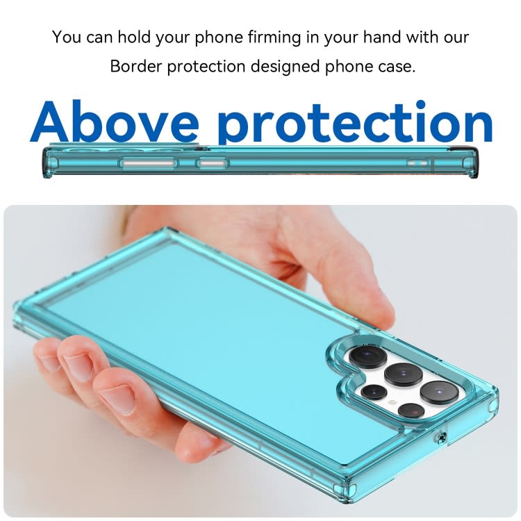 For Samsung Galaxy S22 Ultra 5G Candy Series TPU Phone Case(Transparent Blue)