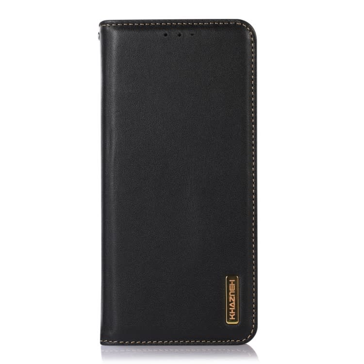 For iPhone 16 KHAZNEH Nappa Top Layer Cowhide Leather Phone Case(Black)