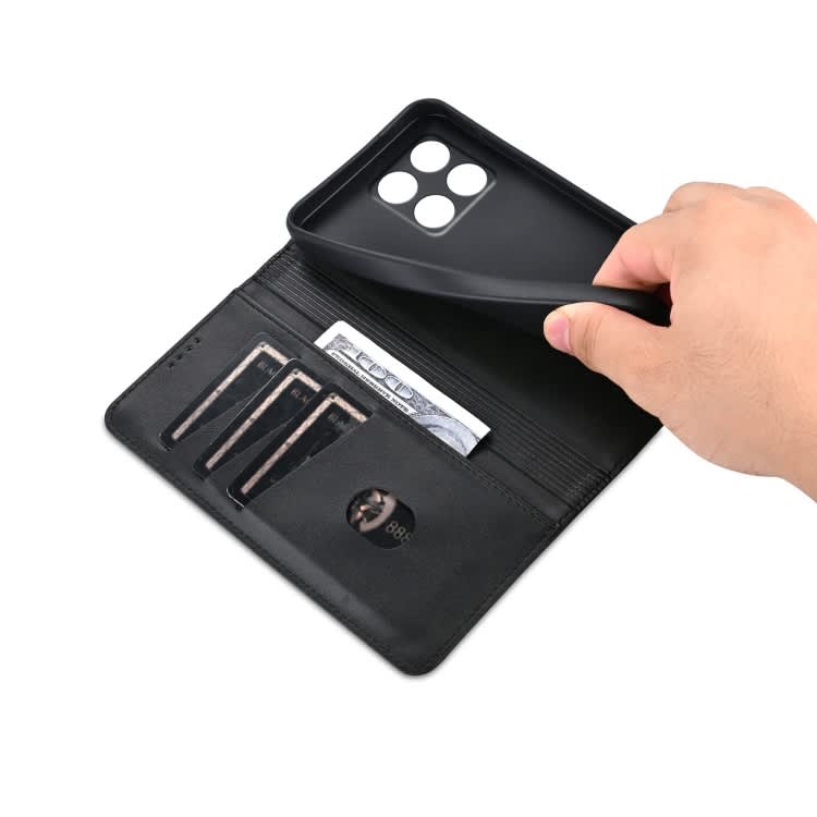 For Xiaomi Redmi K70E AZNS Magnetic Calf Texture Flip Leather Phone Case(Black)
