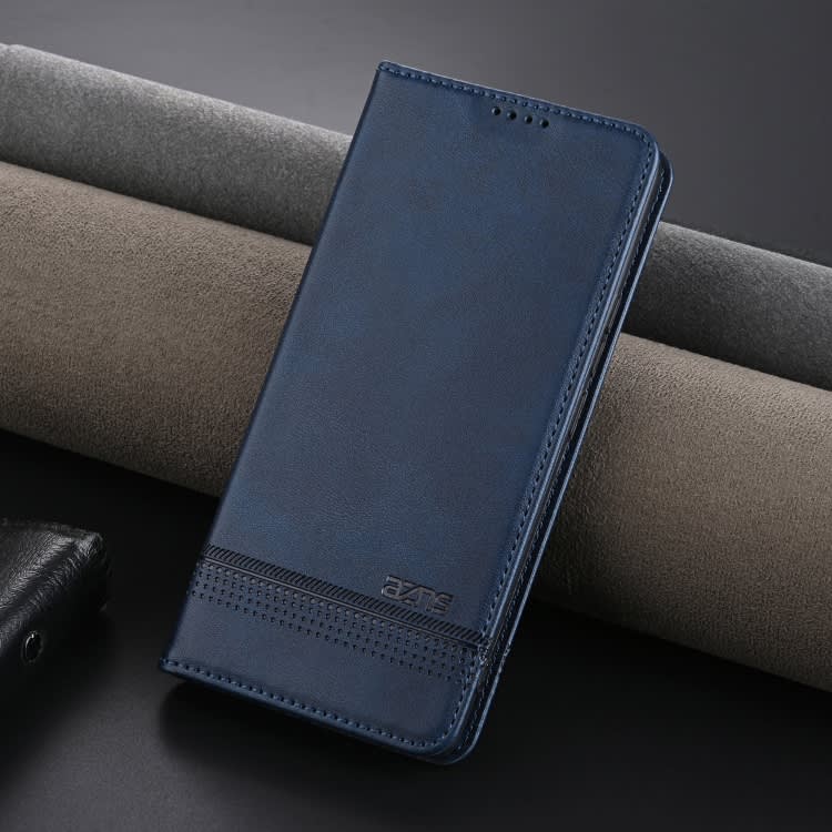 For Xiaomi Redmi Turbo 3 AZNS Magnetic Calf Texture Flip Leather Phone Case(Dark Blue)