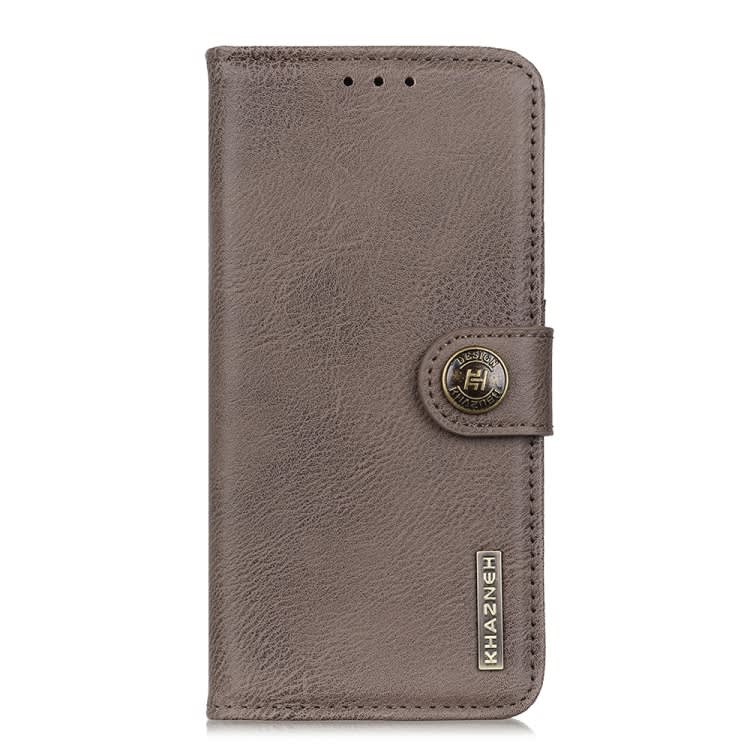 For iPhone 16 Pro KHAZNEH Cowhide Texture Horizontal Flip Leather Phone Case(Khaki)