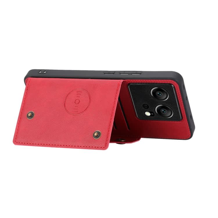 For Xiaomi 13T / Redmi K60 Ultra Double Buckle Card Slots Magnetic Phone Case(Red)