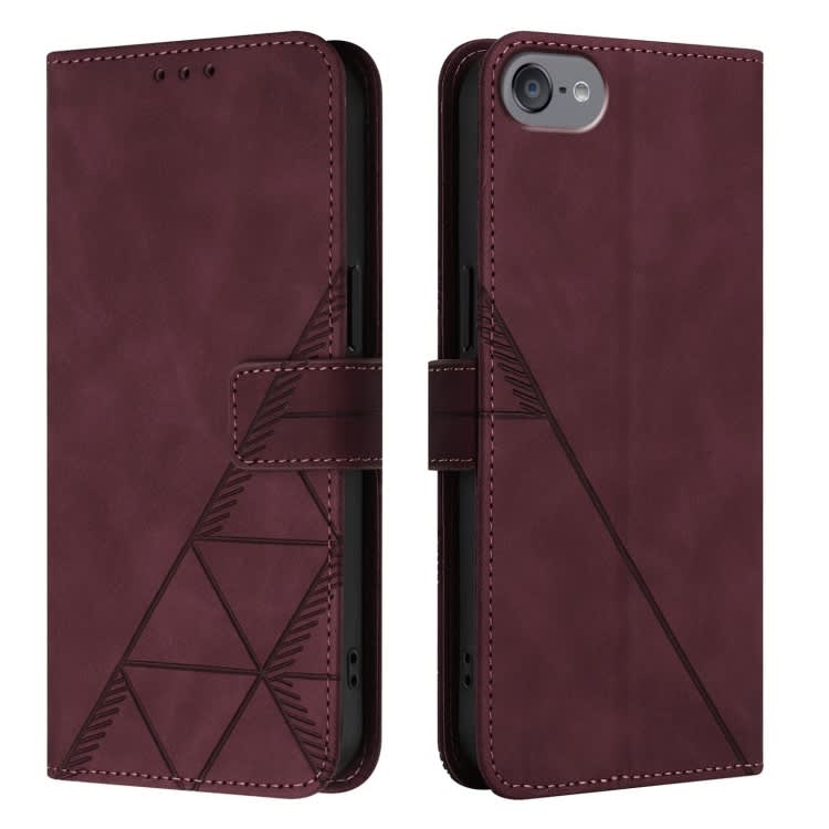For iPod Touch 7 / 6 / 5 Crossbody 3D Embossed Flip Leather Phone Case(Wine Red)