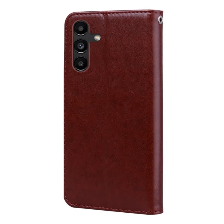 For Samsung Galaxy A24 Rose Embossed Flip PU Leather Phone Case(Brown)