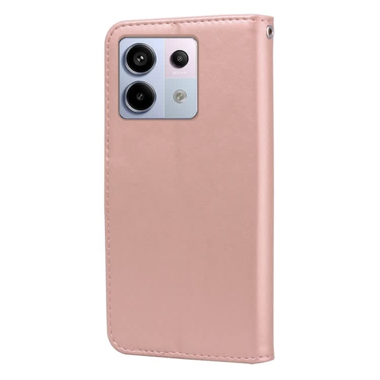 For Xiaomi Redmi Note 13 Pro 4G Rose Embossed Flip PU Leather Phone Case(Rose Gold)