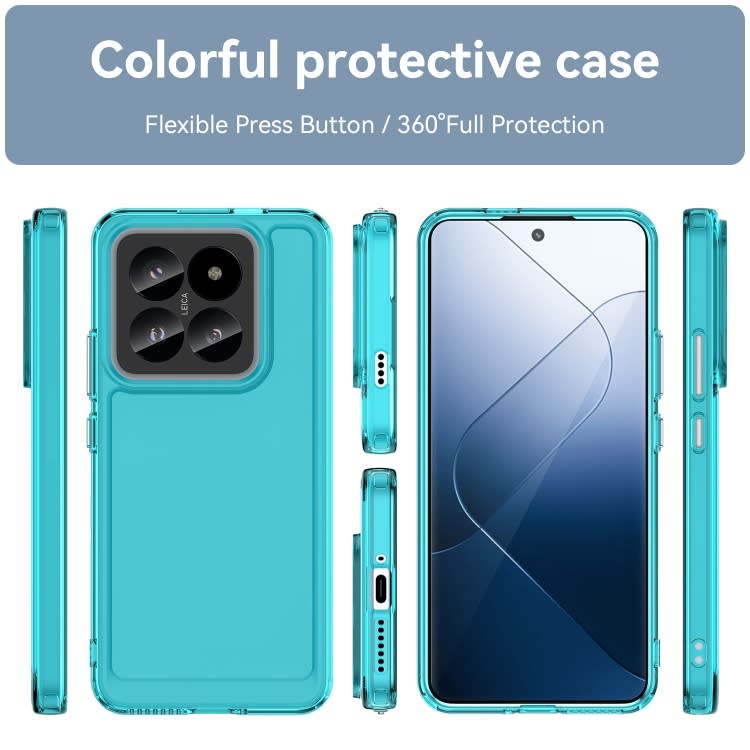 For Xiaomi 14 Pro Candy Series TPU Phone Case(Transparent Blue)