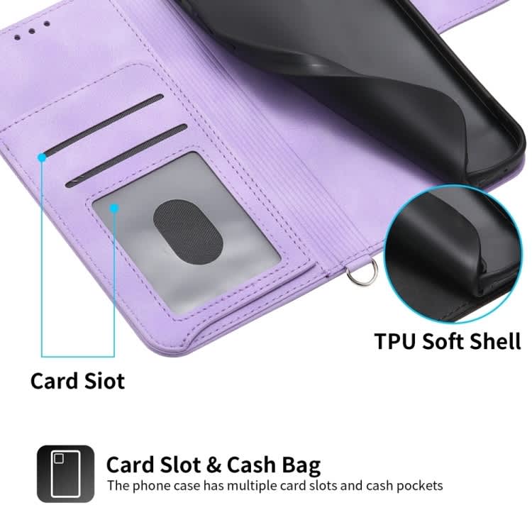 For Xiaomi 14 Ultra Skin-feel Flowers Embossed Wallet Leather Phone Case(Purple)