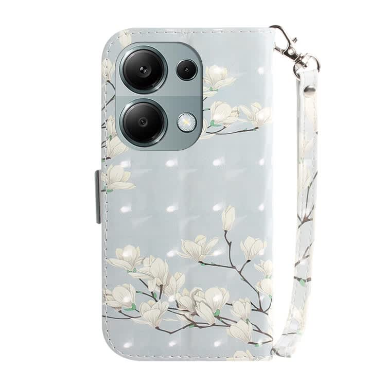 For Xiaomi Redmi Note 13 Pro 4G 3D Colored Horizontal Flip Leather Phone Case(Magnolia)
