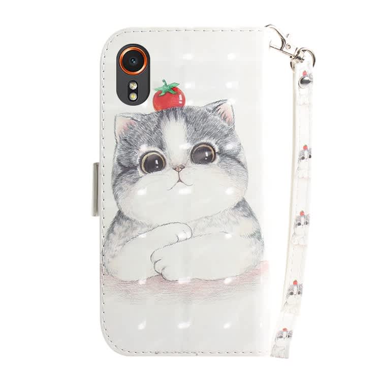 For Samsung Galaxy Xcover7 3D Colored Horizontal Flip Leather Phone Case(Cute Cat)