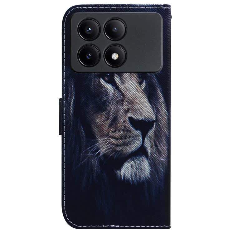 For Xiaomi Redmi K70E / Poco X6 Pro Coloured Drawing Flip Leather Phone Case(Lion)