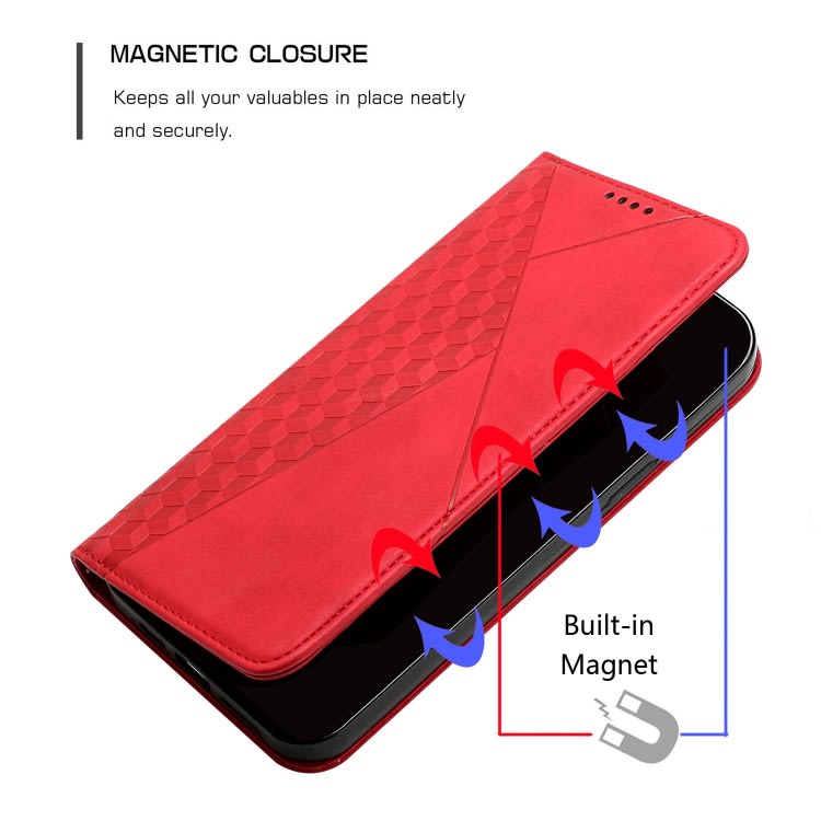 For Samsung Galaxy Xcover 7 Diamond Splicing Skin Feel Magnetic Leather Phone Case(Red)