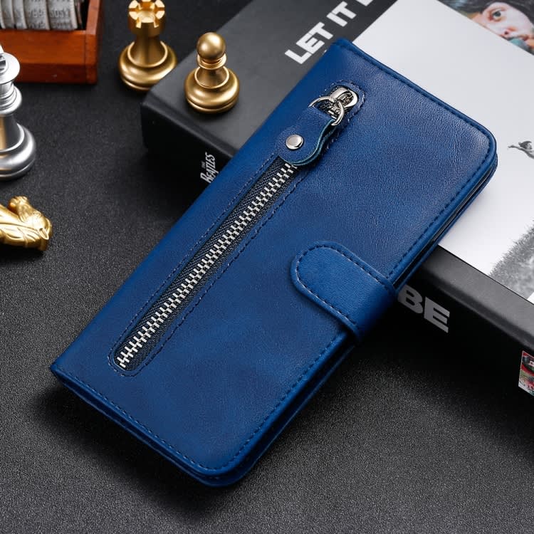For Xiaomi Redmi A3 Fashion Calf Texture Zipper Leather Phone Case(Blue)