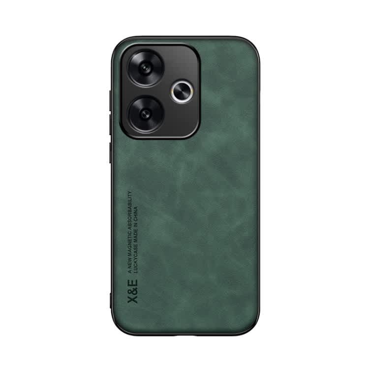 For Xiaomi Redmi Turbo 3 Skin Feel Magnetic Leather Back Phone Case(Green)