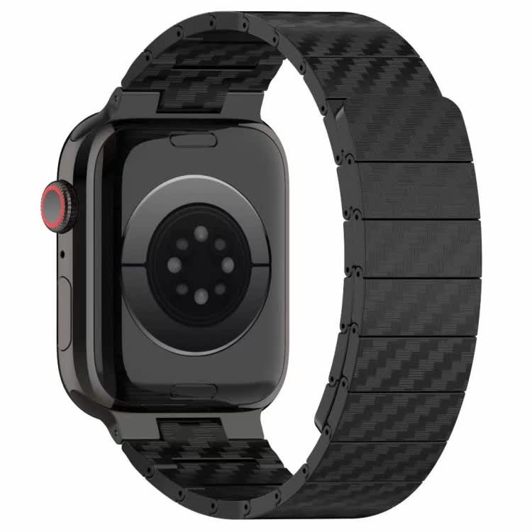 For Apple Watch Series 9 41mm Carbon Fiber Magnetic Loop Watch Band(Black)