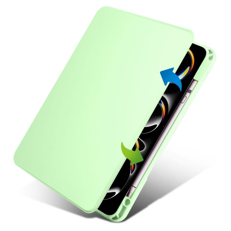 For iPad Pro 13 2024 Acrylic 360 Rotation Detachable Leather Tablet Case(Green)
