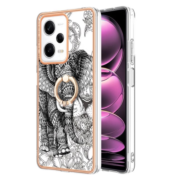 For Xiaomi Redmi Note 12 Pro 5G Global Electroplating Dual-side IMD Phone Case with Ring Holder(Tot