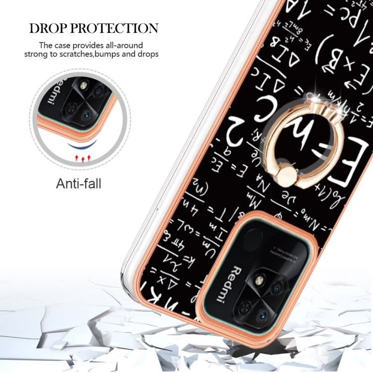 For Xiaomi Redmi 10C Electroplating Dual-side IMD Phone Case with Ring Holder(Equation)